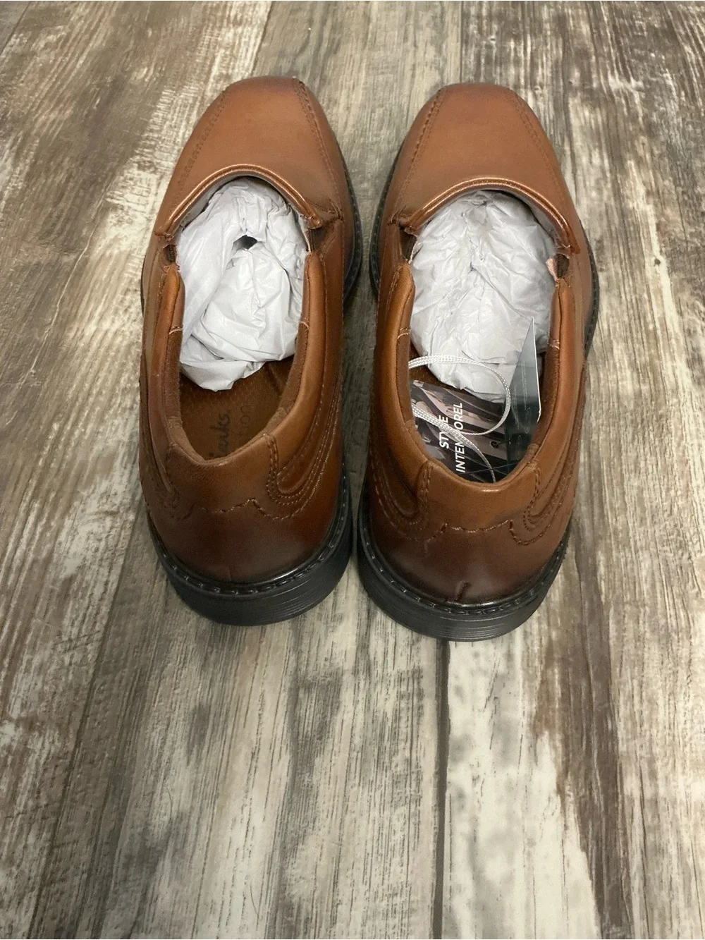 Clarks Men's Brown Slip-On Leather Loafers Size 7